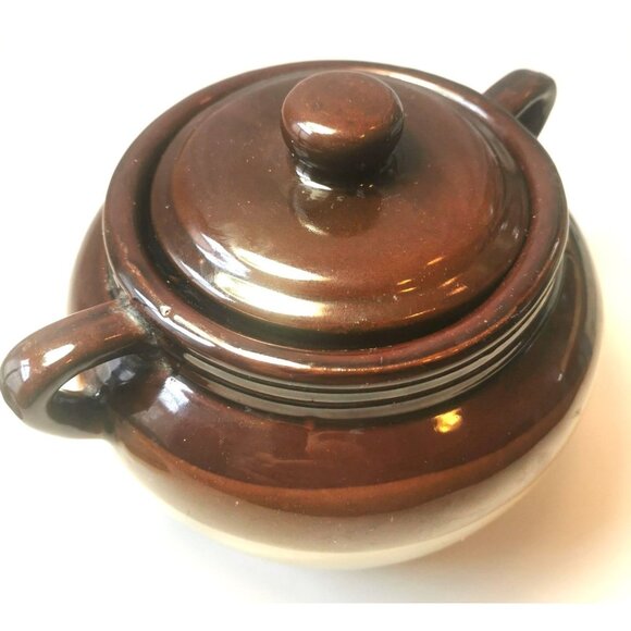 Crock Stoneware Bean Pot Vintage Double Handle Made in Taiwan Heavy Duty 1.09KG - Picture 9 of 9